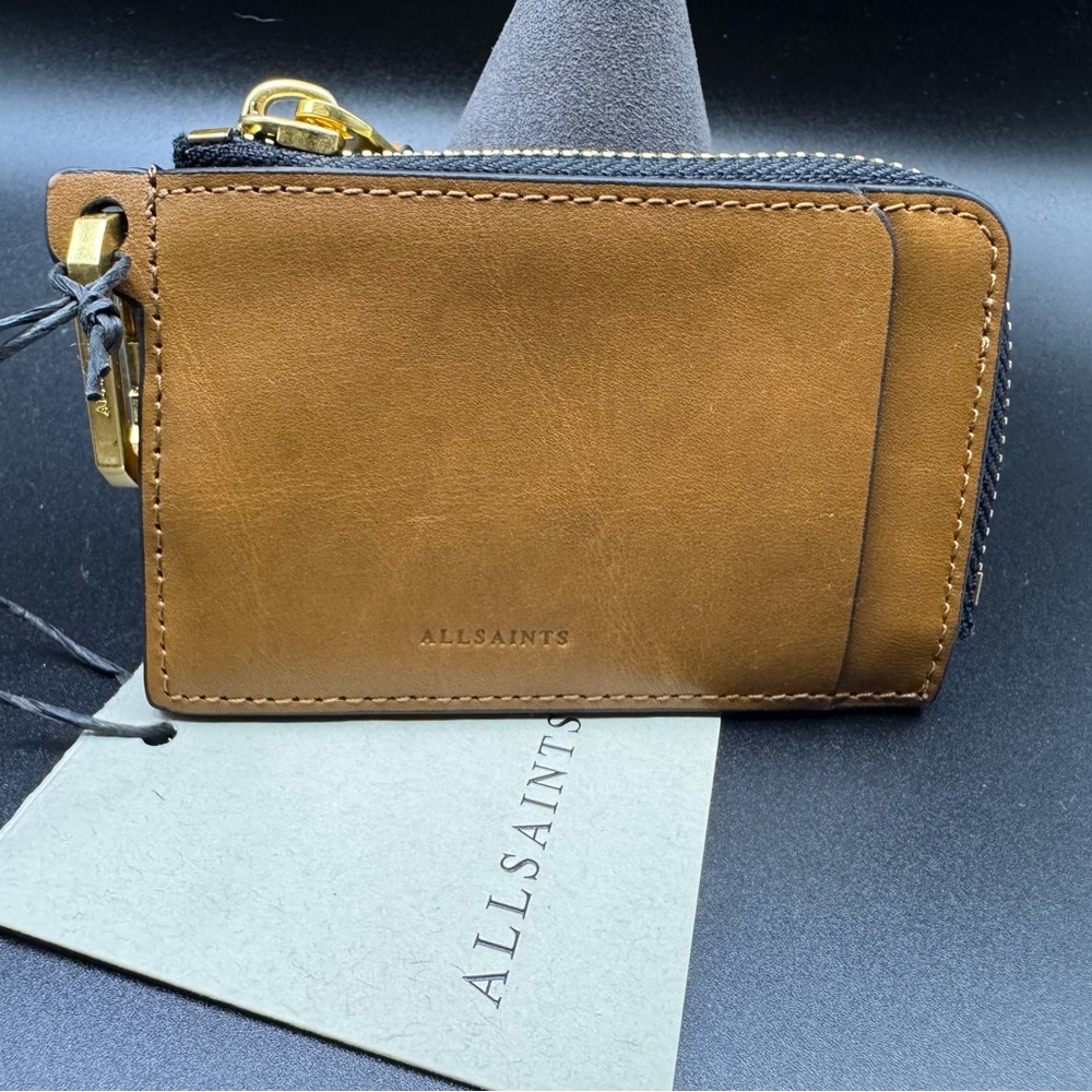 All Saints Tan Leather Men's Wallet